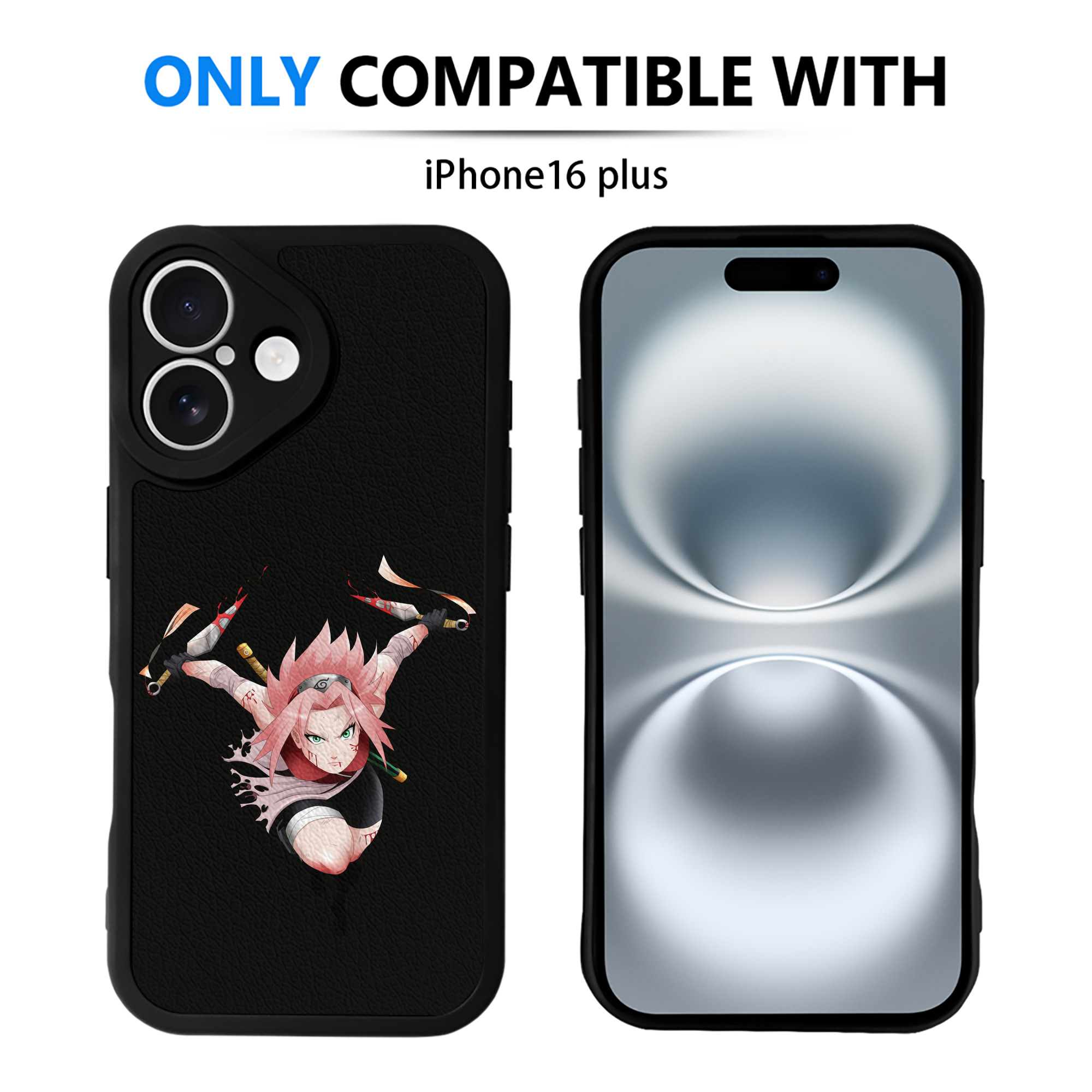 （画像用） NARUTO -ナルト- 春野サクラ Haruno Sakura 【iPhone 16シリーズ対応】シリコンスマホケース（レザー調） 材質：シリコン